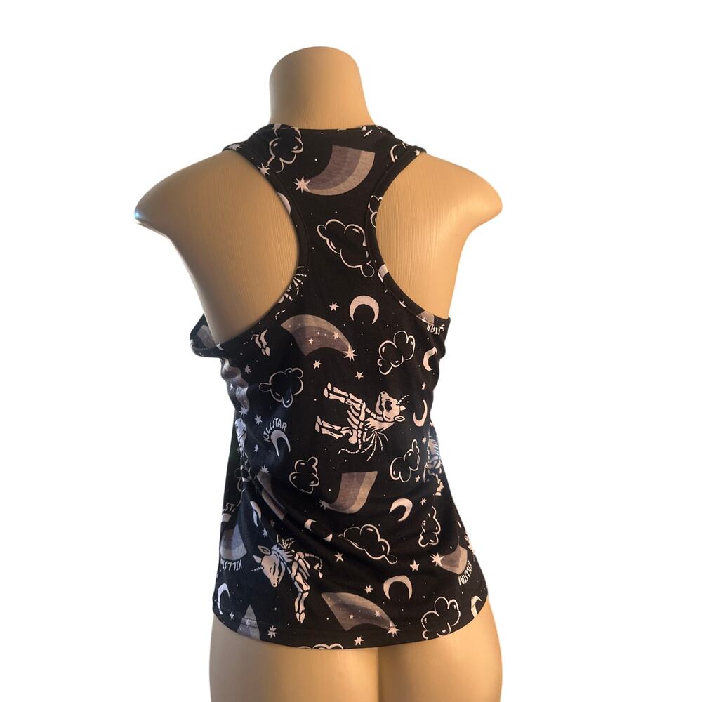 Women L Killstar Kill Star Moonbow Longline Black Printed Tank Top Punk Goth View 4